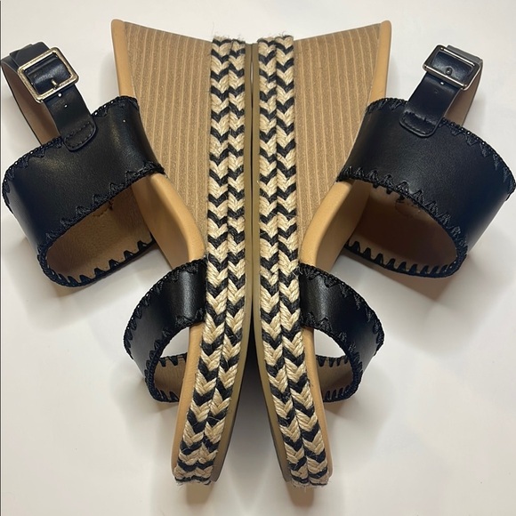 DV Dolce Vita Women's Black Braided Strap Wedge Sandals - Picture 3 of 6